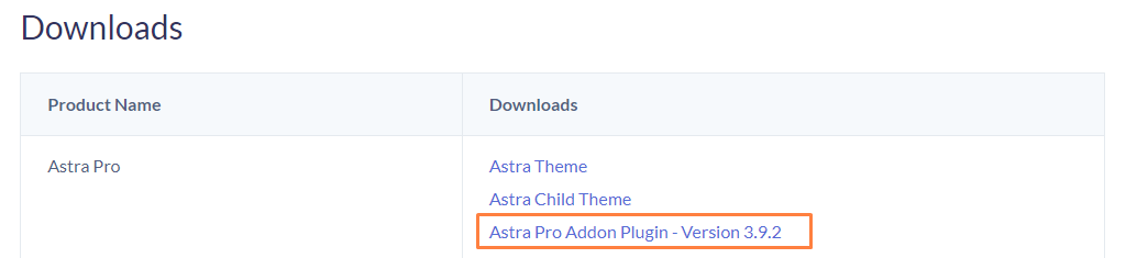 Klik to Download Astra Pro